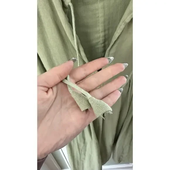 Daughters of India Women's Kyra Mini Dress Jade Size Medium Solid Gauze - Picture 6 of 10